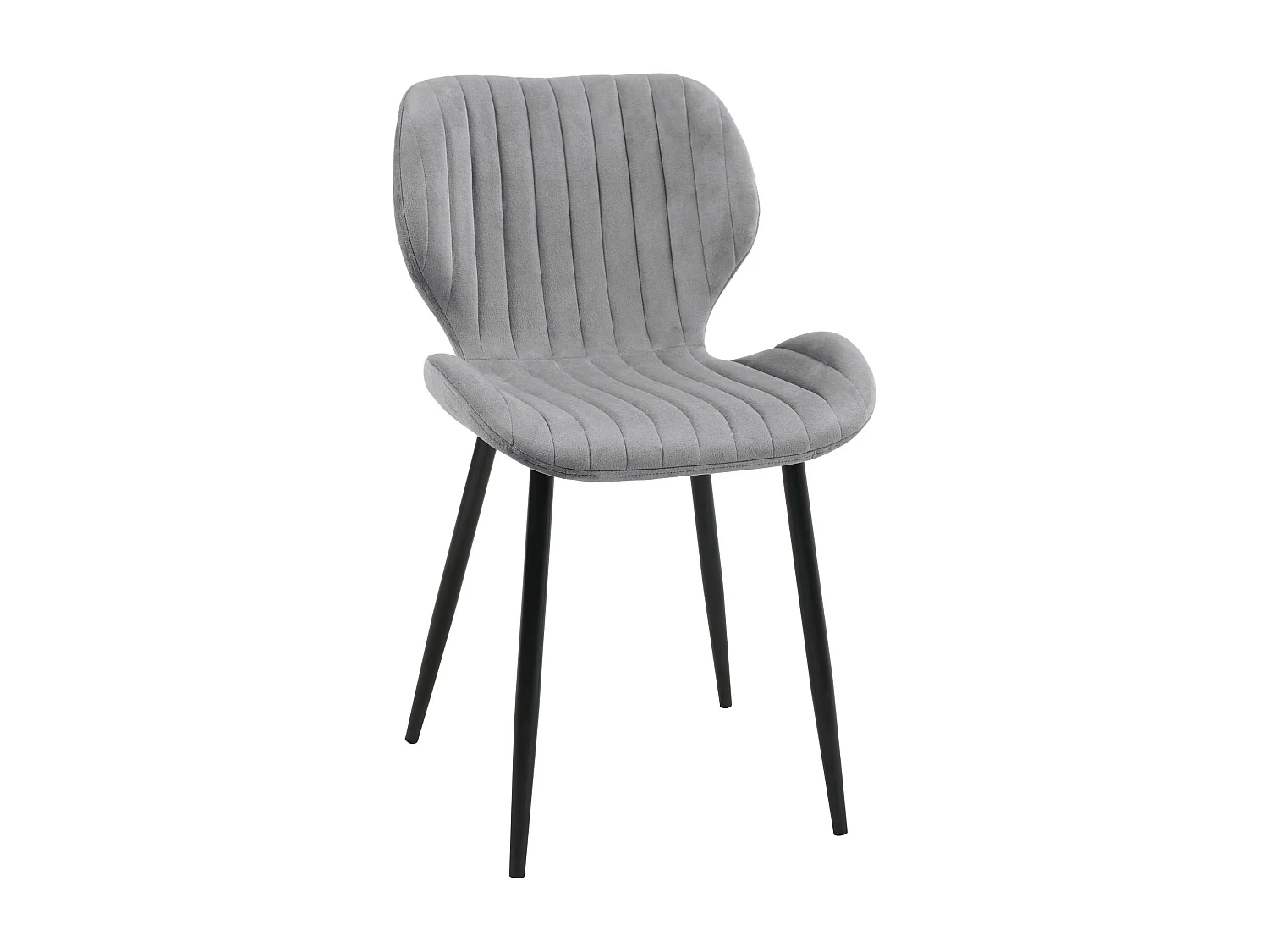 Lot de 2 chaises matelassées de salle à manger en velours AKORD SJ.17 Grise