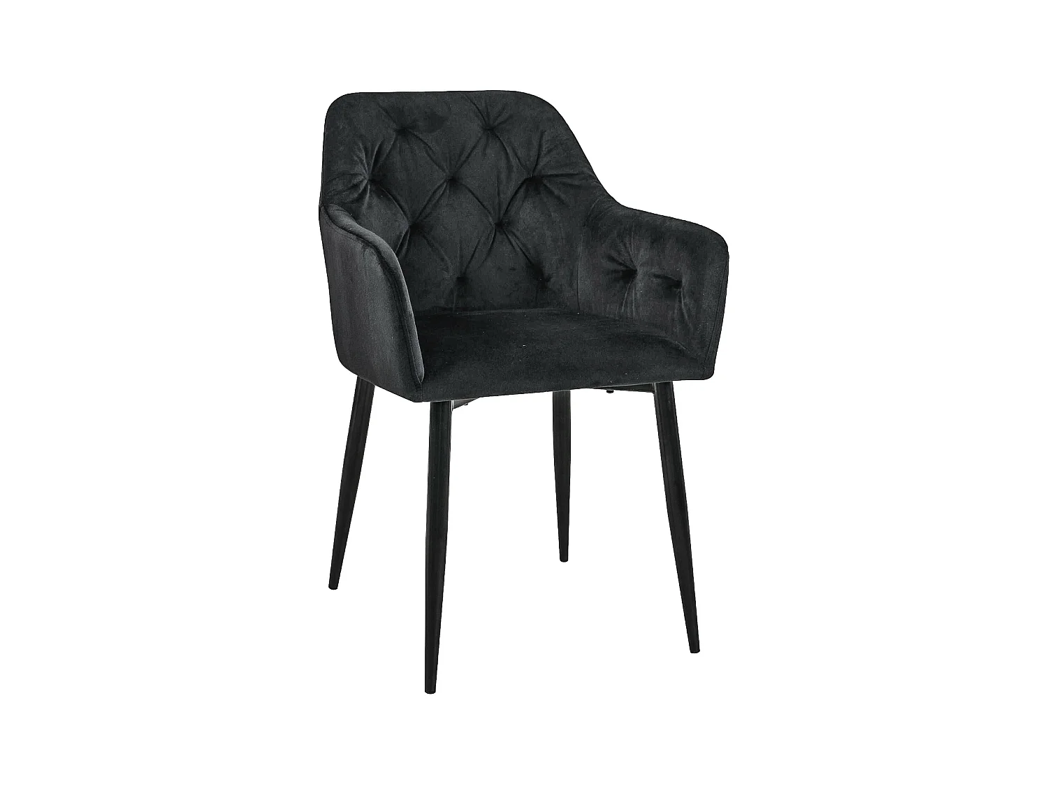 Lot de 2 chaises matelassées de salle à manger en velours AKORD SJ.030 Noir