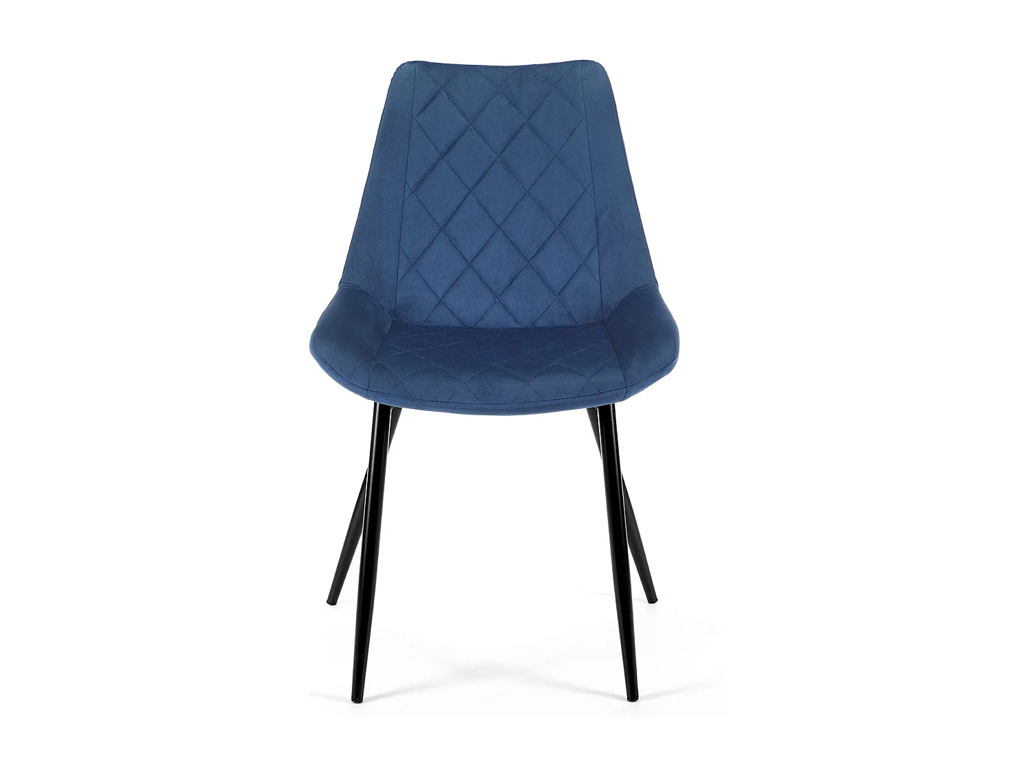 Set van 4 Fluwelen Eetkamerstoelen Granaten Blauw met Stalen Kruisvoet SJ.0488