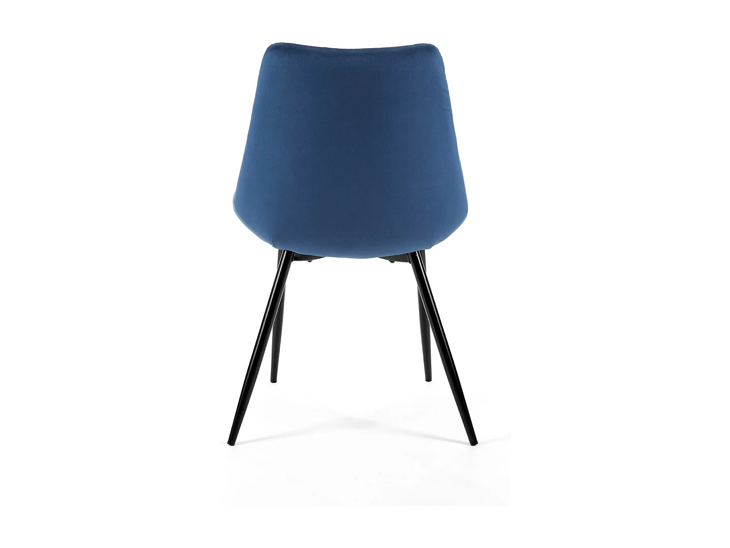 Set van 4 Fluwelen Eetkamerstoelen Granaten Blauw met Stalen Kruisvoet SJ.0488