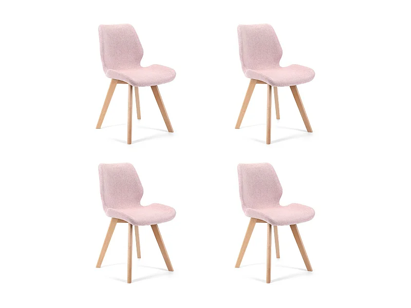 Lot de 4 chaises de salle à manger en tissu AKORD SJ.0159 Rose