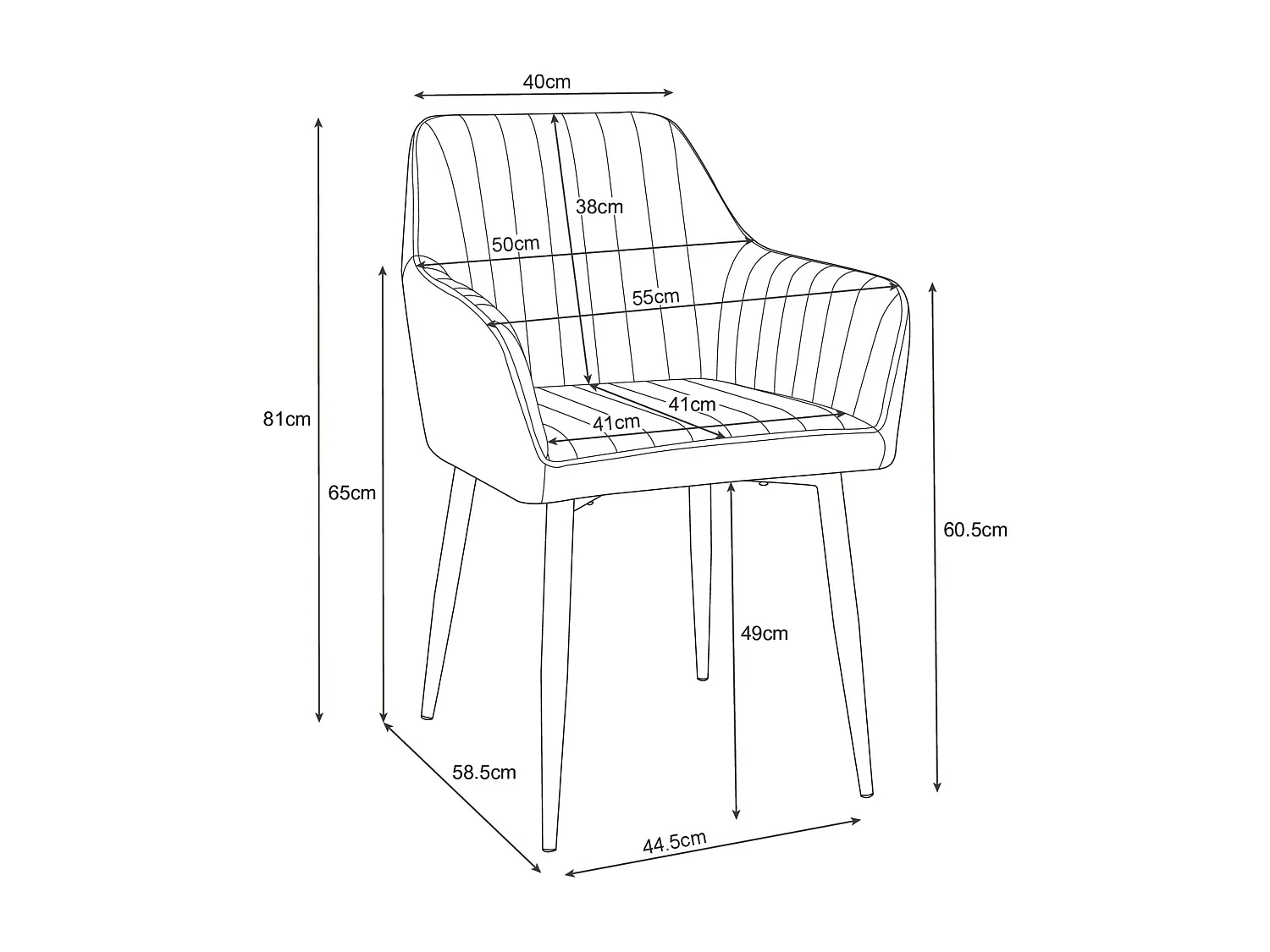 Lot de 2 chaises matelassées de salle à manger en velours AKORD SJ.040 Rose