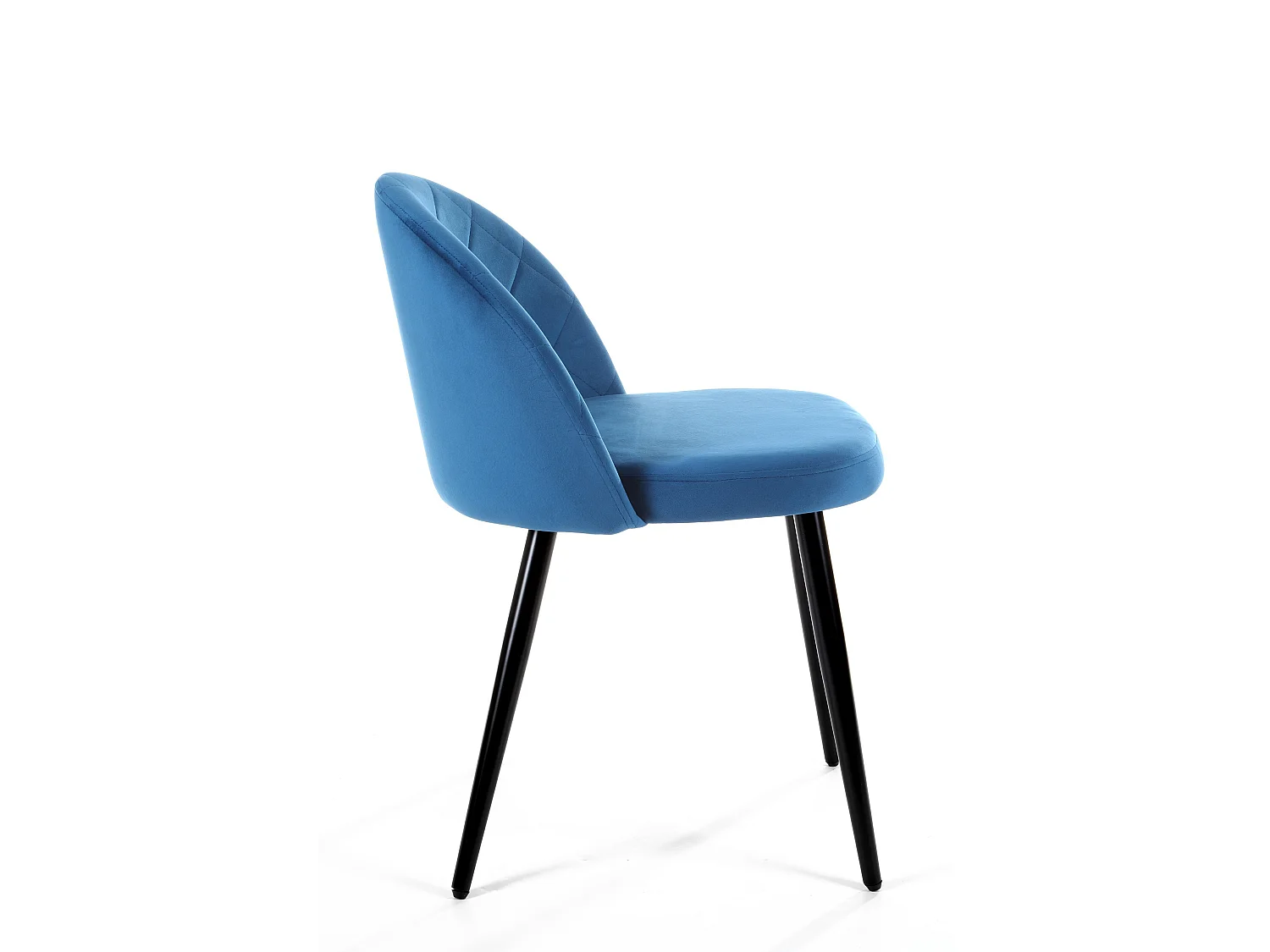 Lot de 4 chaises matelassées de salle à manger en velours AKORD SJ.077 Bleu