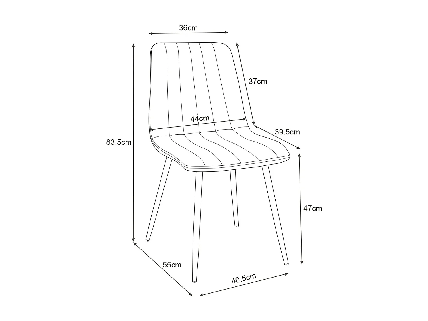 1 Pièce chaise matelassée de salle à manger en velours AKORD SJ.9 Rose