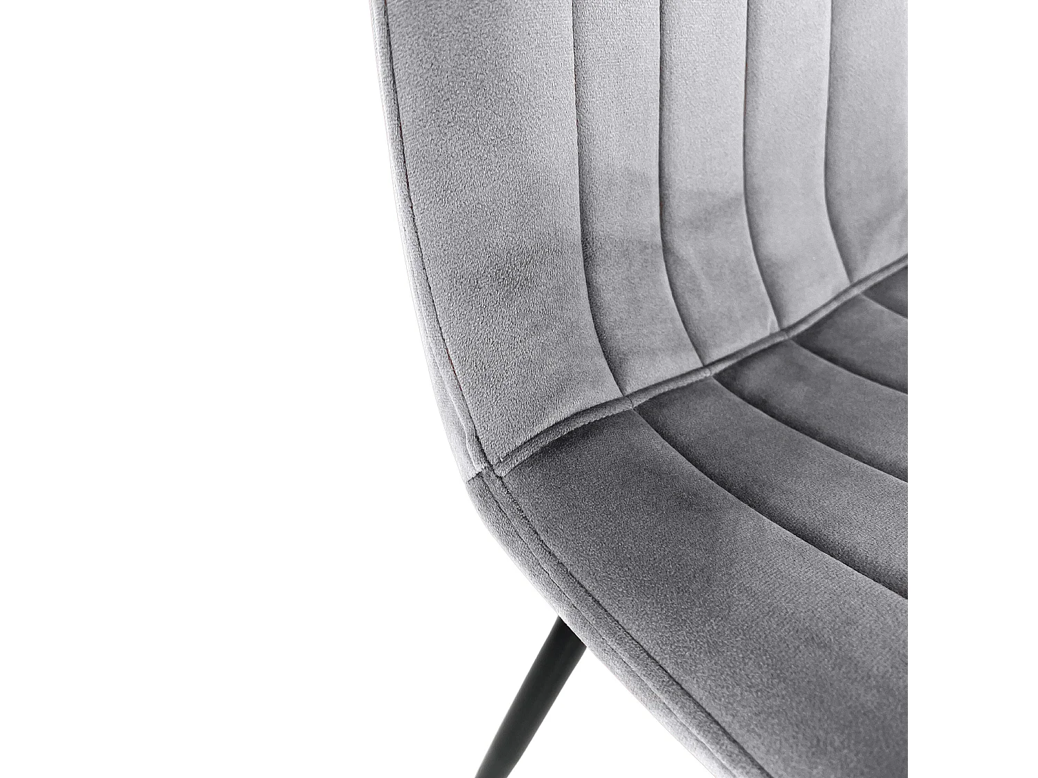 Lot de 4 chaises matelassées de salle à manger en velours AKORD SJ.9 Grise