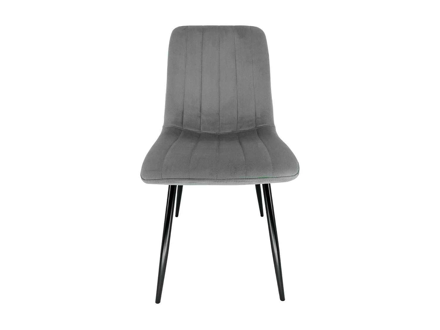 Lot de 4 chaises matelassées de salle à manger en velours AKORD SJ.9 Grise
