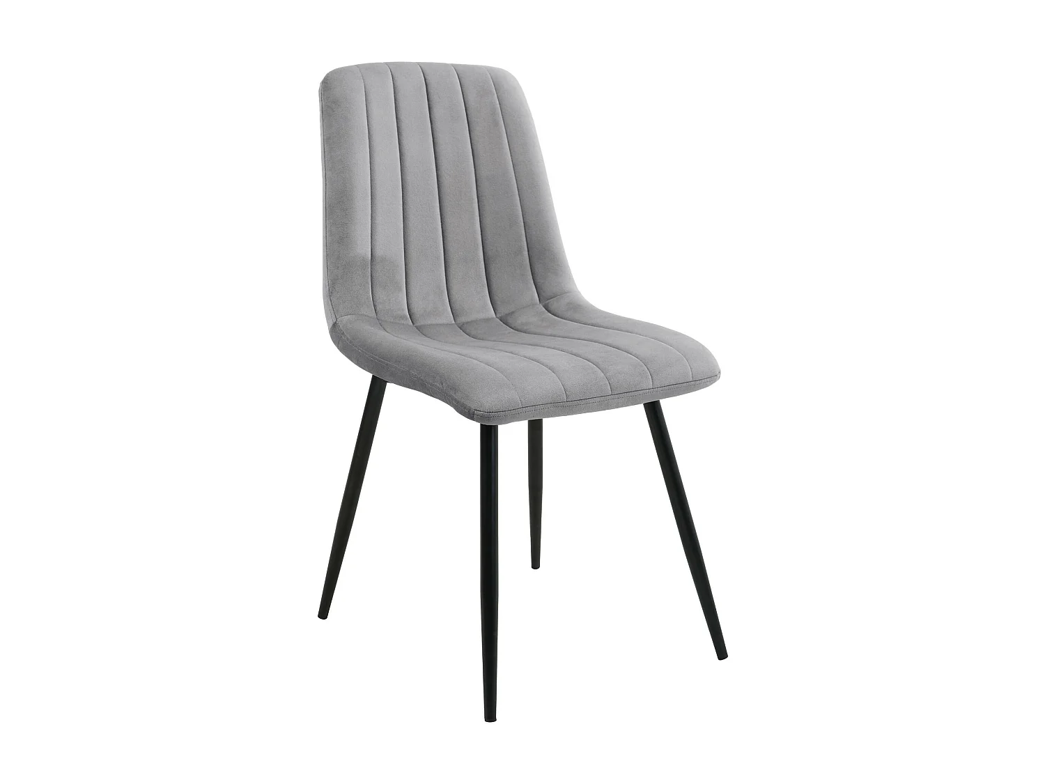 Lot de 4 chaises matelassées de salle à manger en velours AKORD SJ.9 Grise