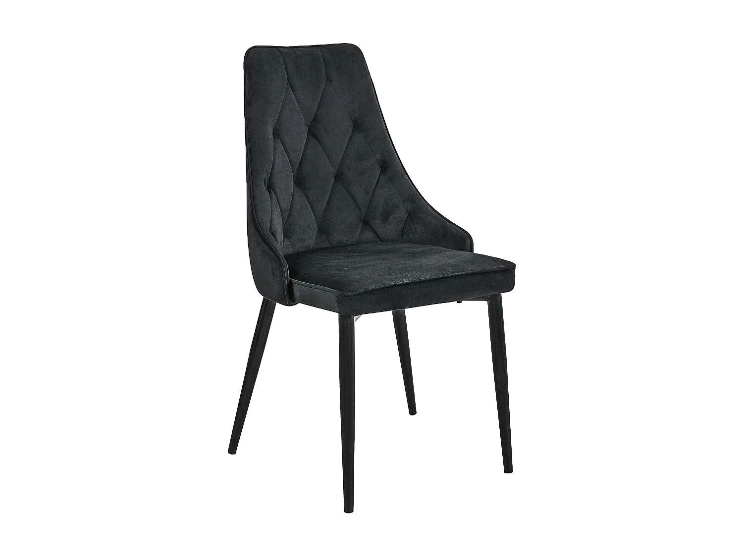 1 Pièce chaise matelassée de salle à manger en velours AKORD SJ.054 Noir