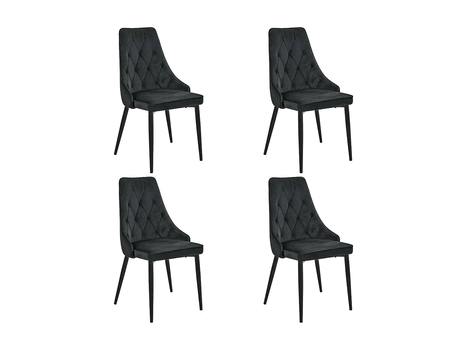 1 Pièce chaise matelassée de salle à manger en velours AKORD SJ.054 Noir