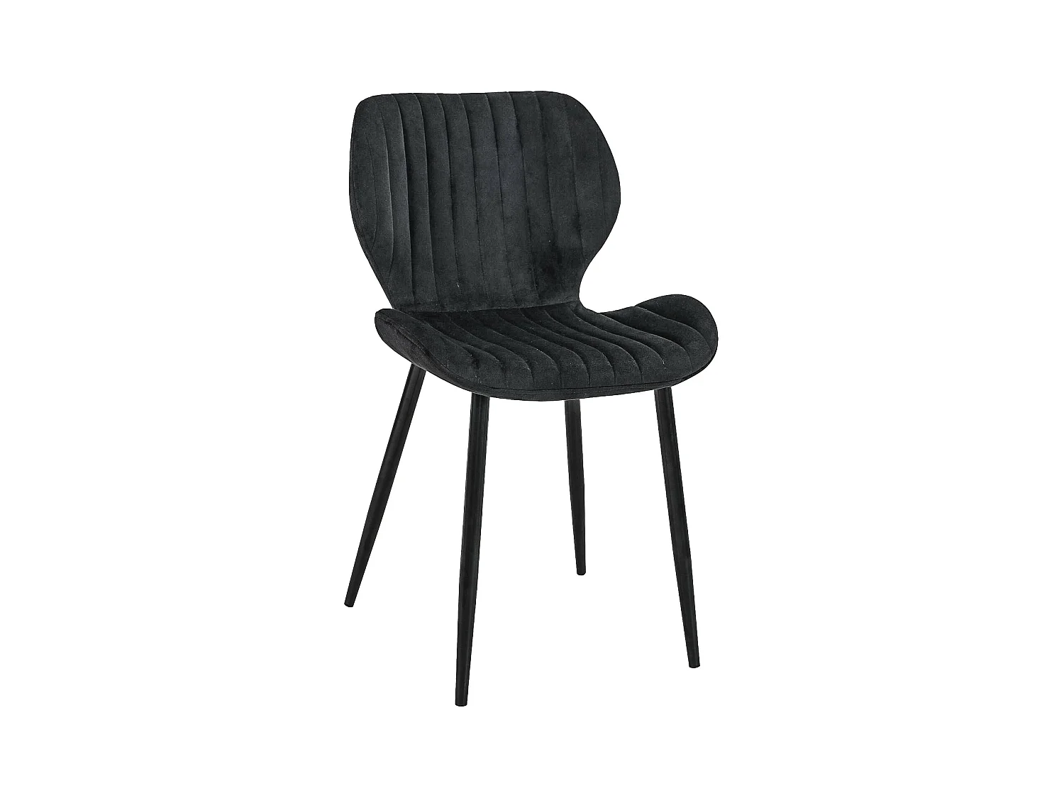 1 Pièce chaise matelassée de salle à manger en velours AKORD SJ.17 Noir