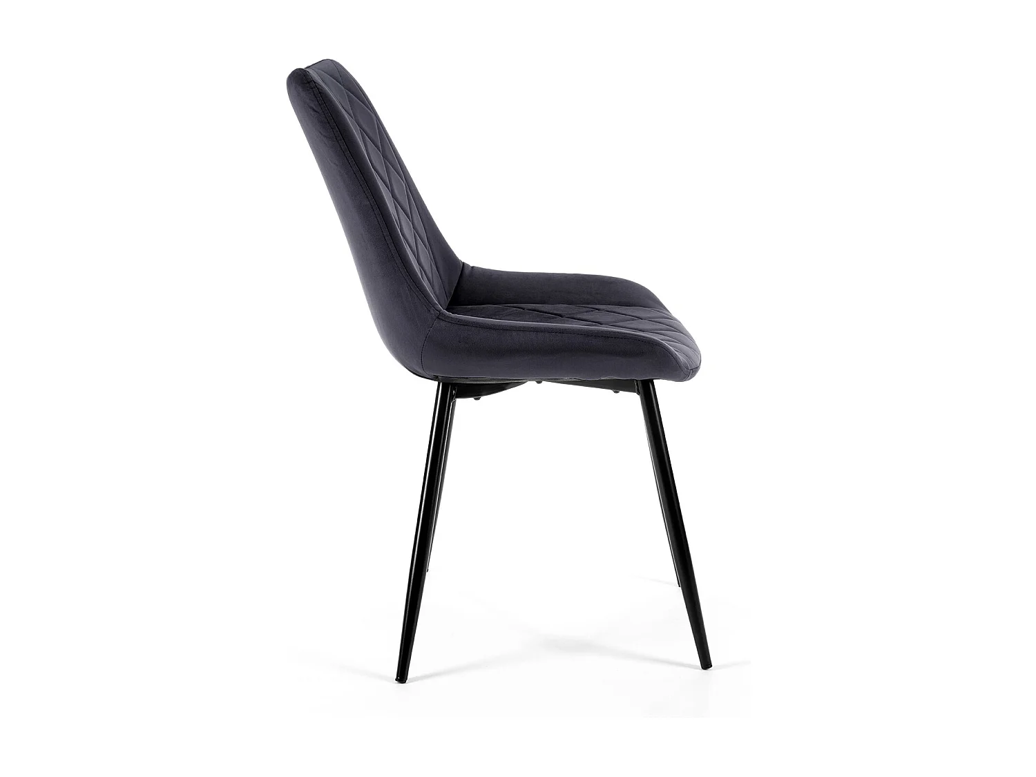 Lot de 4 chaises matelassées de salle à manger en velours AKORD SJ.0488 Noir