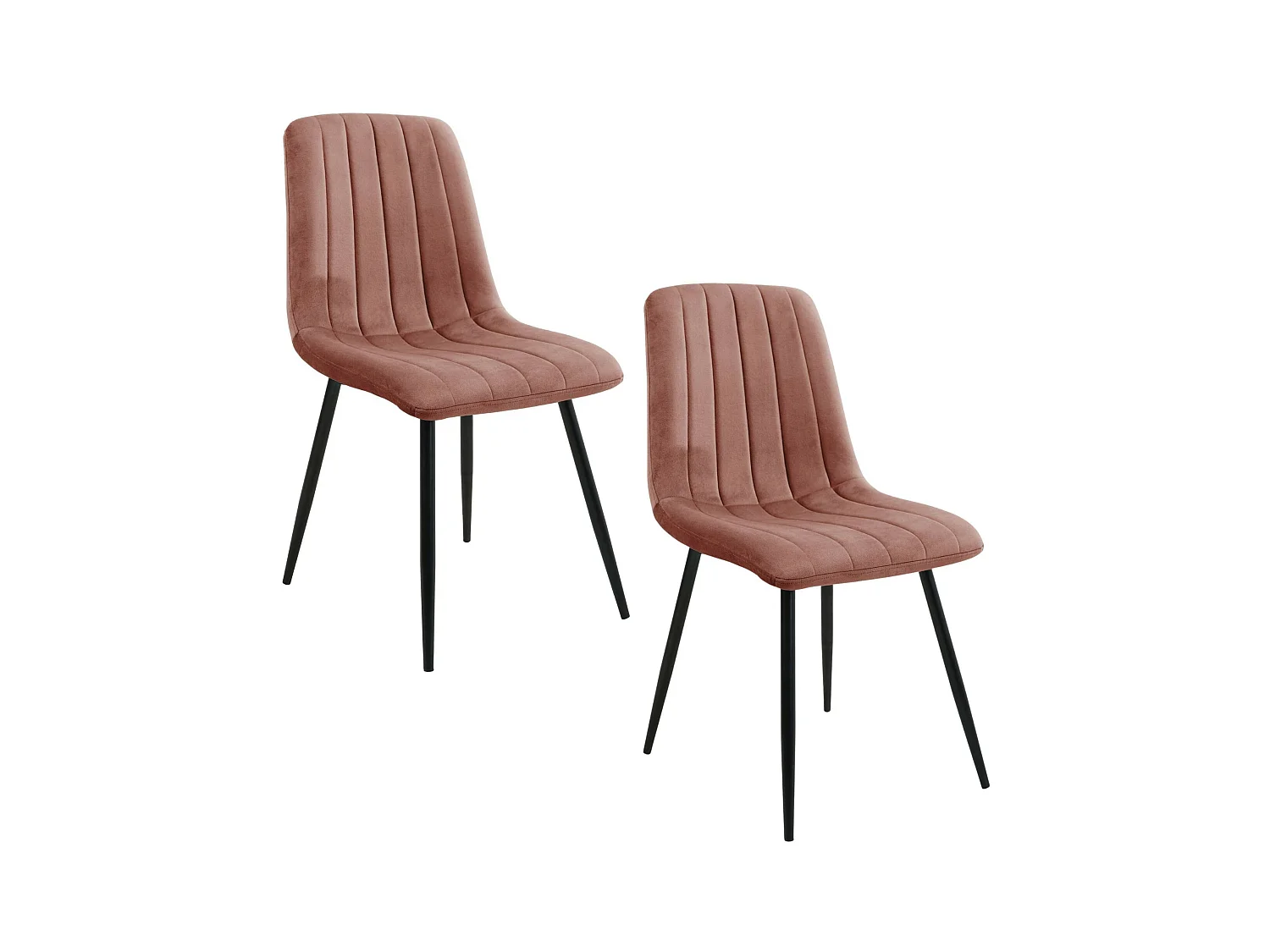 Lot de 2 chaises matelassées de salle à manger en velours AKORD SJ.9 Rose