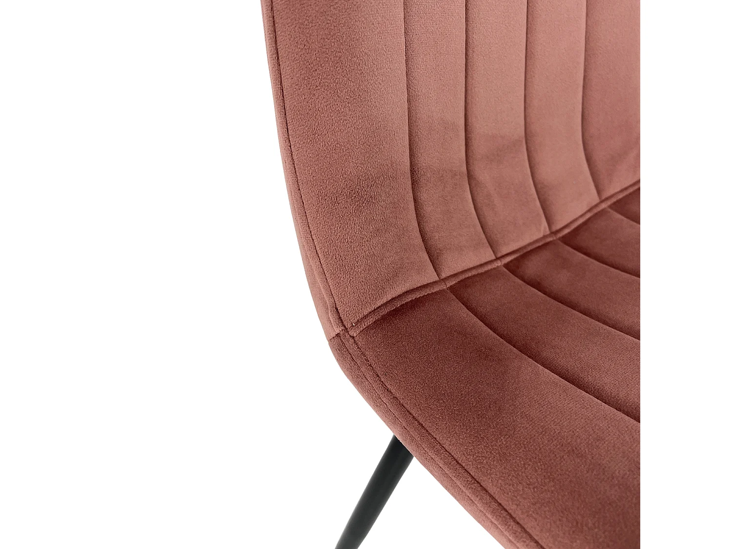 Lot de 2 chaises matelassées de salle à manger en velours AKORD SJ.9 Rose