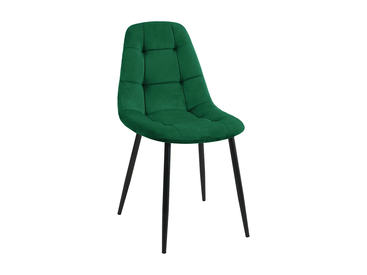 Lot de 4 chaises matelassées de salle à manger en velours AKORD SJ.1 Vert Bouteille