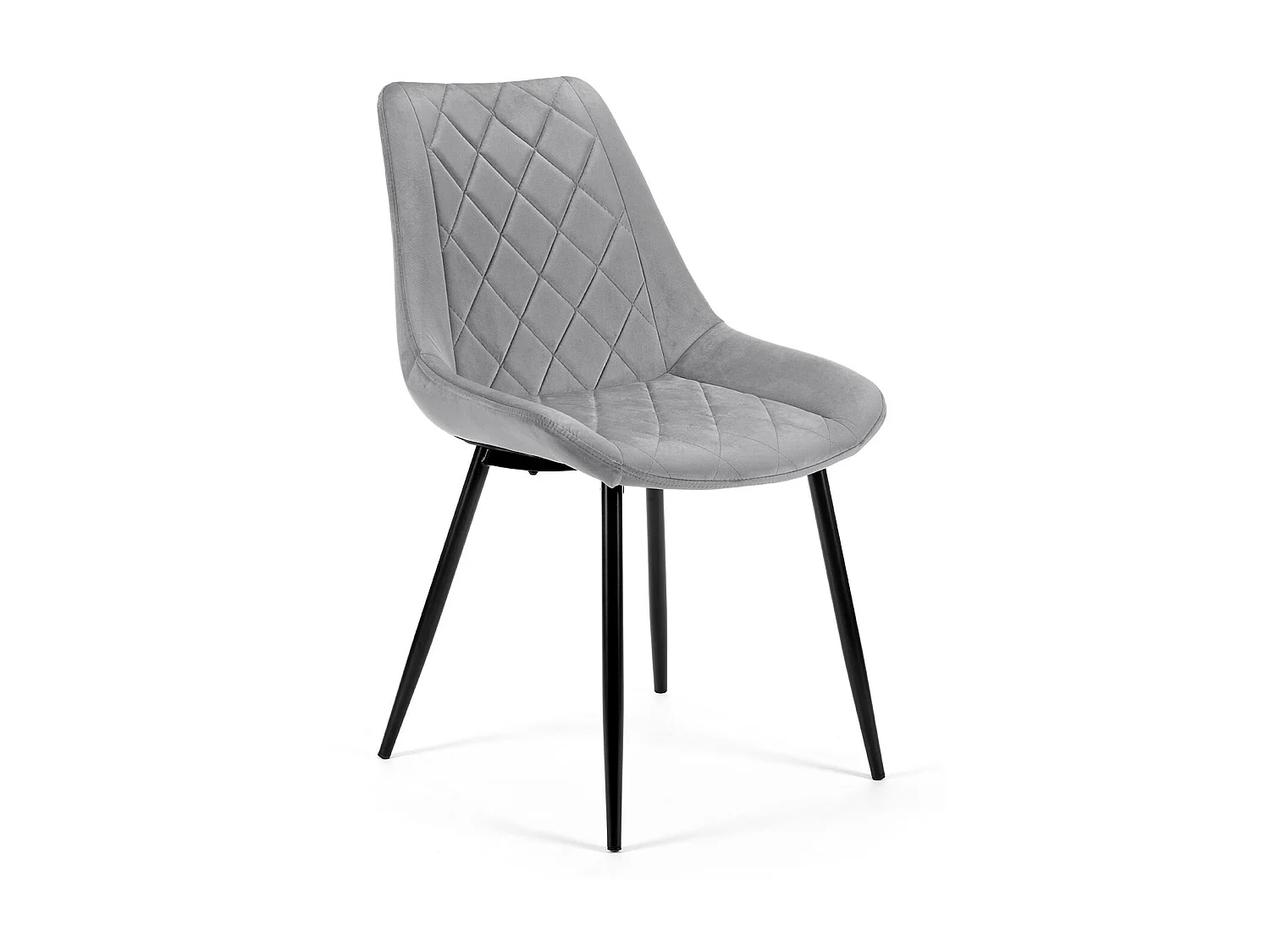 Lot de 2 chaises matelassées de salle à manger en velours AKORD SJ.0488 Grise