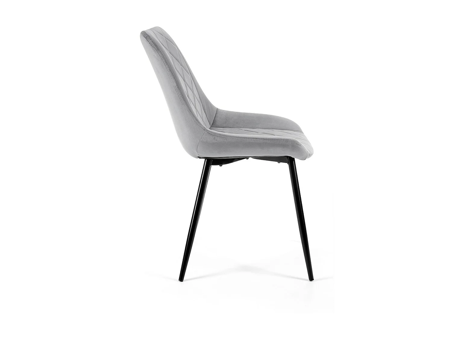 Lot de 2 chaises matelassées de salle à manger en velours AKORD SJ.0488 Grise