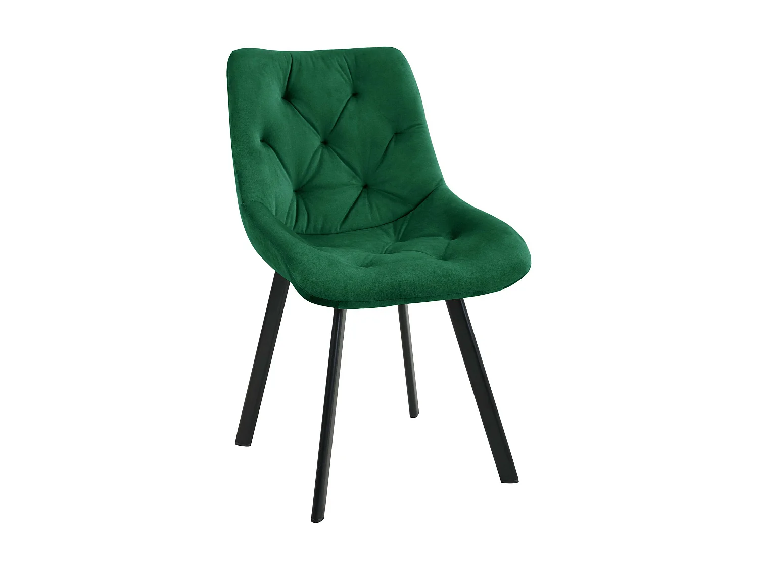 Lot de 2 chaises matelassées de salle à manger en velours AKORD SJ.33 Vert Bouteille
