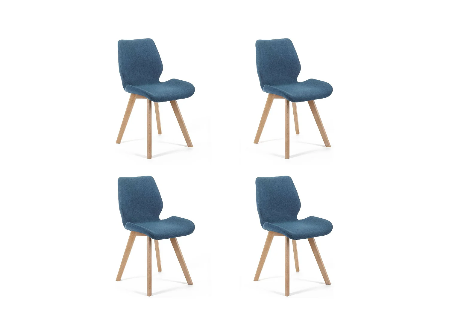Set di 4 Sedie imbottite SJ.0159 Blu Scuro