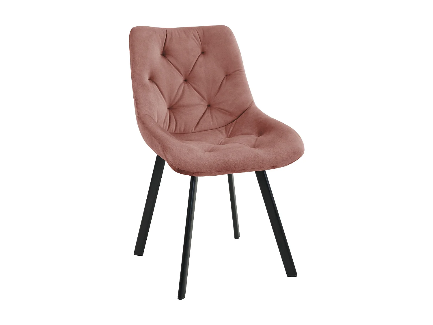 Lot de 4 chaises matelassées de salle à manger en velours AKORD SJ.33 Rose