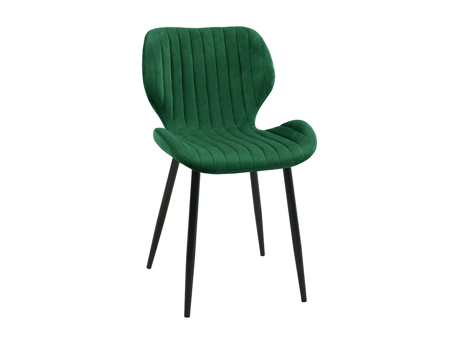 Lot de 4 chaises matelassées de salle à manger en velours AKORD SJ.17 Vert Bouteille