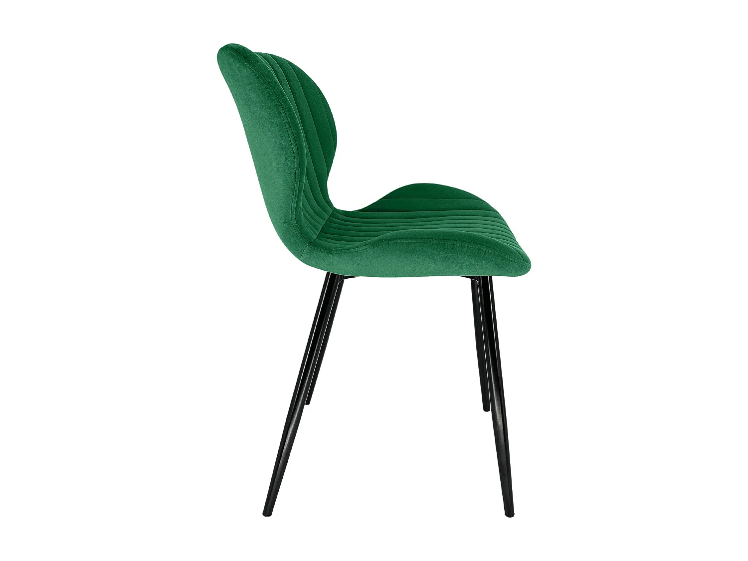 Lot de 4 chaises matelassées de salle à manger en velours AKORD SJ.17 Vert Bouteille