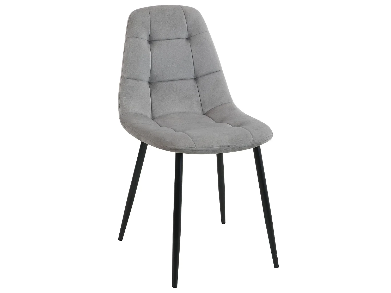 Lot de 2 chaises matelassées de salle à manger en velours AKORD SJ.1 Grise