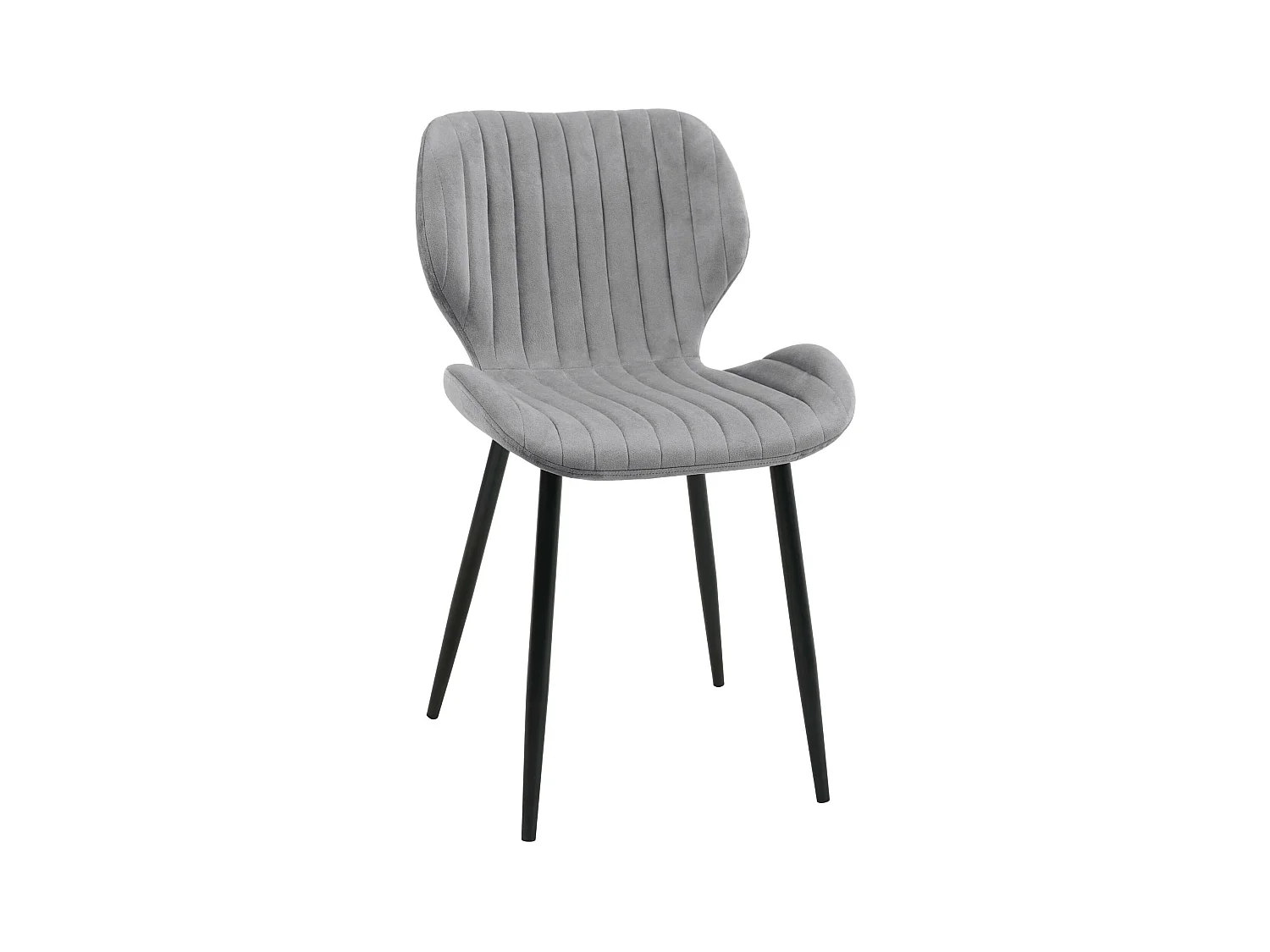 1 Pièce chaise matelassée de salle à manger en velours AKORD SJ.17 Grise