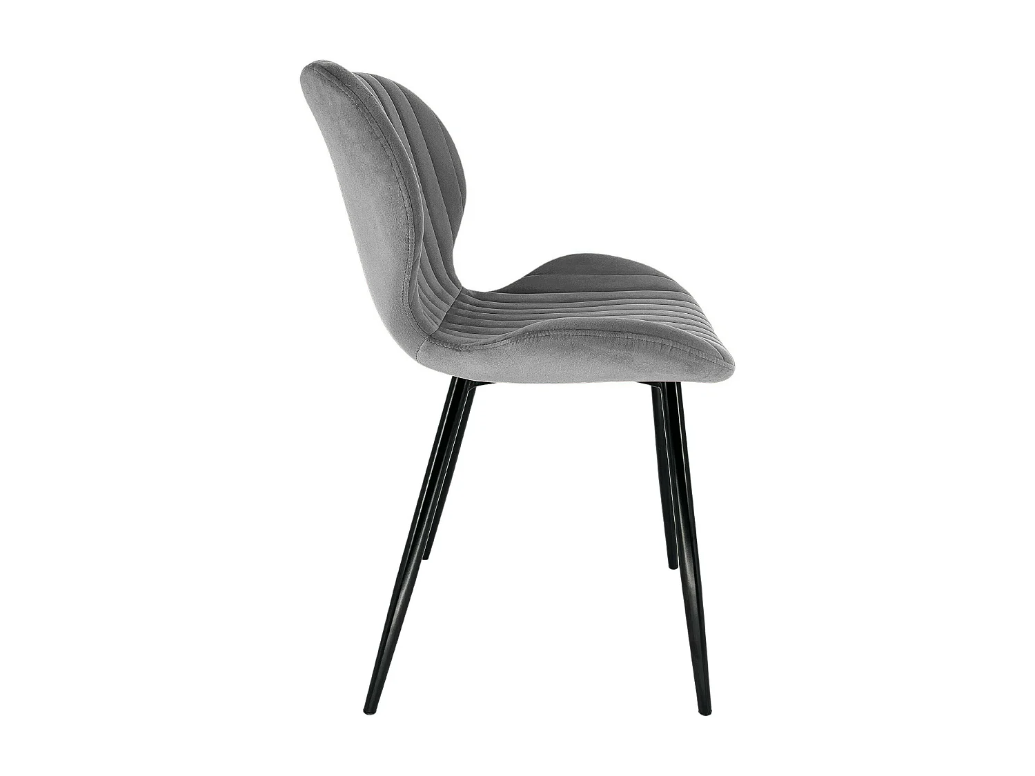 1 Pièce chaise matelassée de salle à manger en velours AKORD SJ.17 Grise