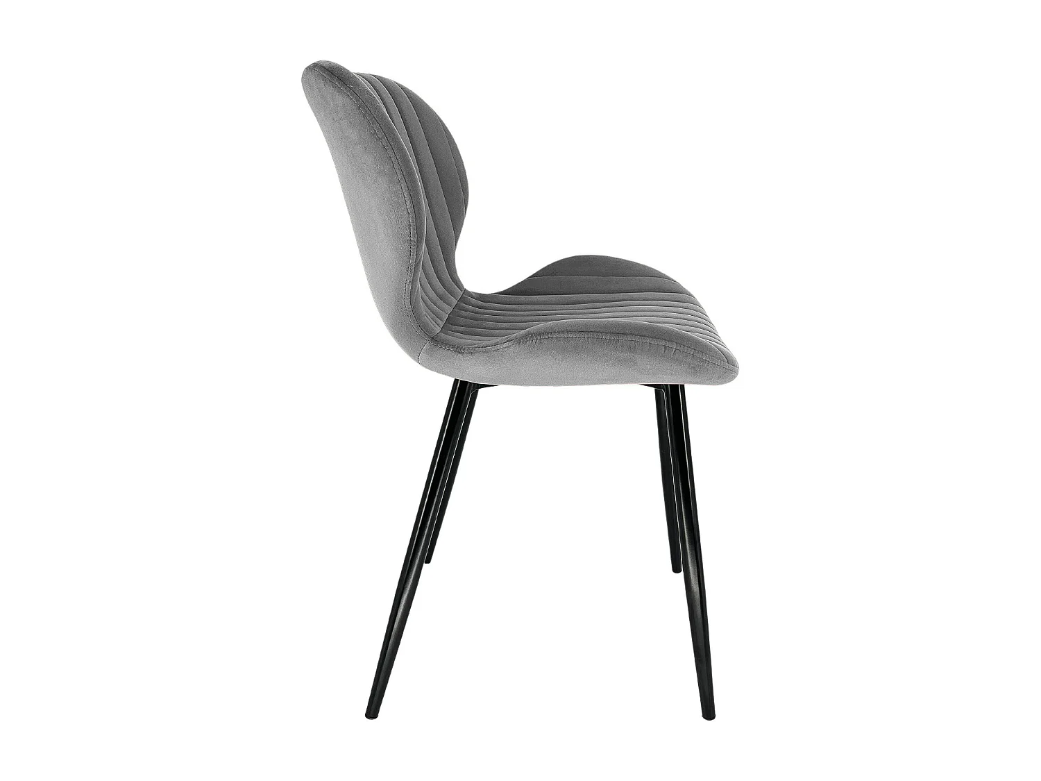 Lot de 4 chaises matelassées de salle à manger en velours AKORD SJ.17 Grise