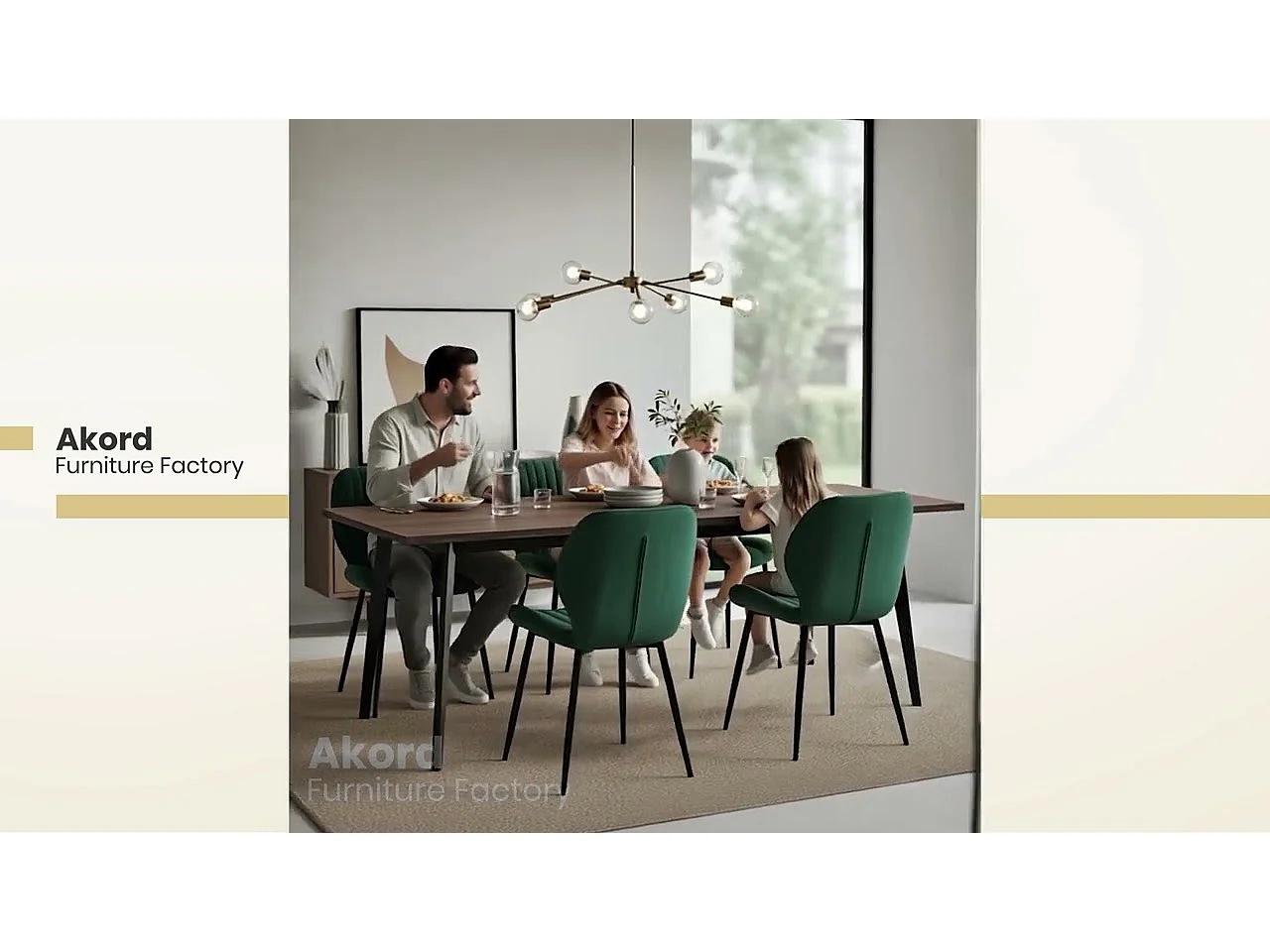 Lot de 4 chaises matelassées de salle à manger en velours AKORD SJ.17 Grise