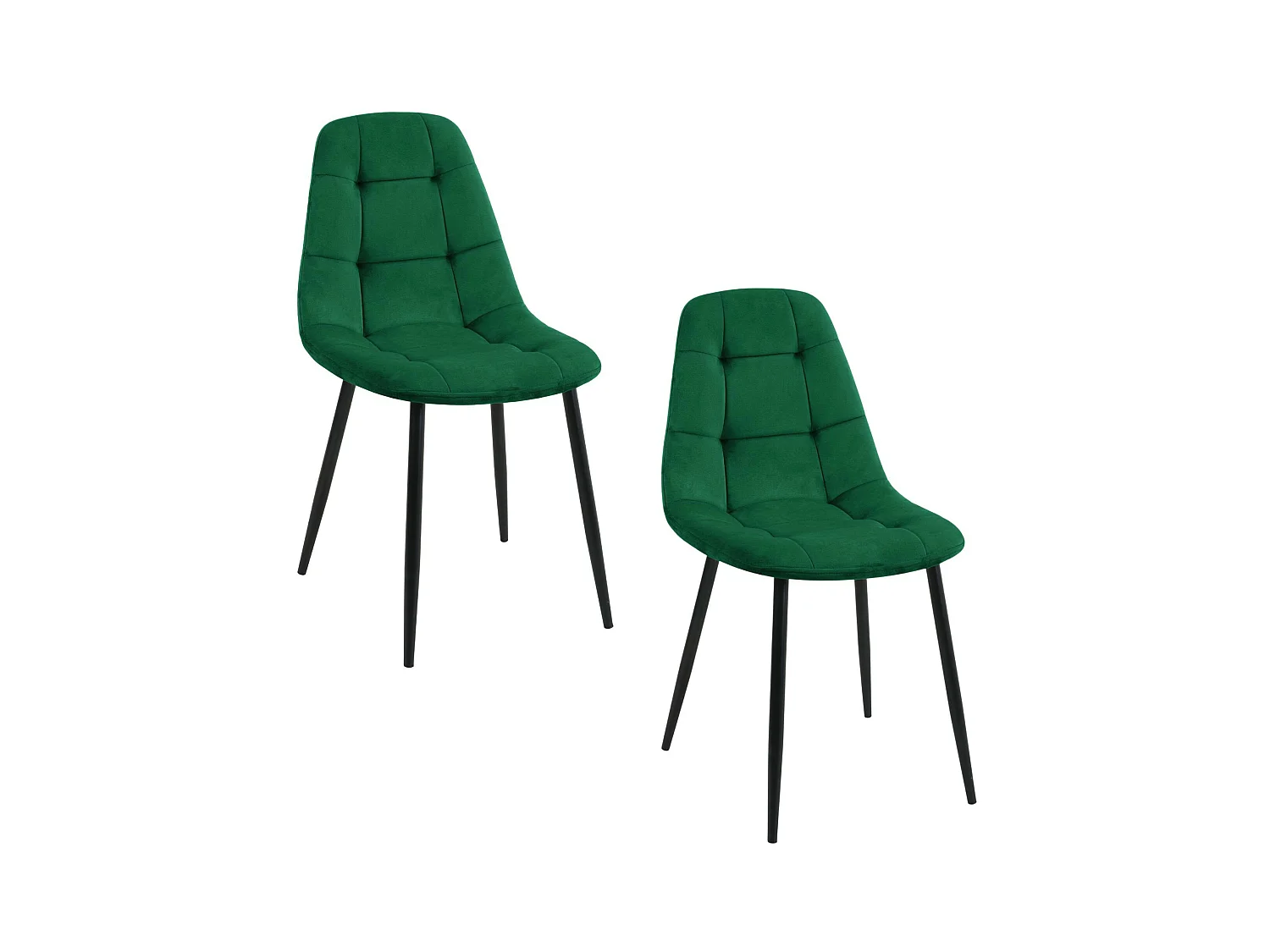 Lot de 2 chaises matelassées de salle à manger en velours AKORD SJ.1 Vert Bouteille