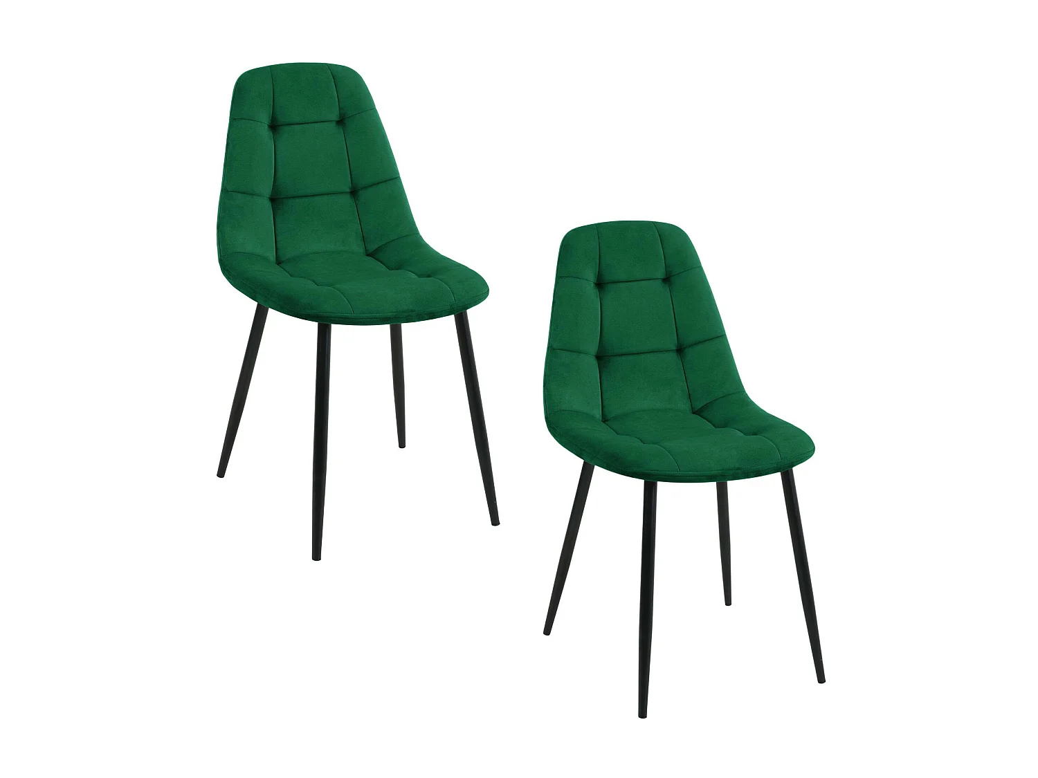 Lot de 2 chaises matelassées de salle à manger en velours AKORD SJ.1 Vert Bouteille