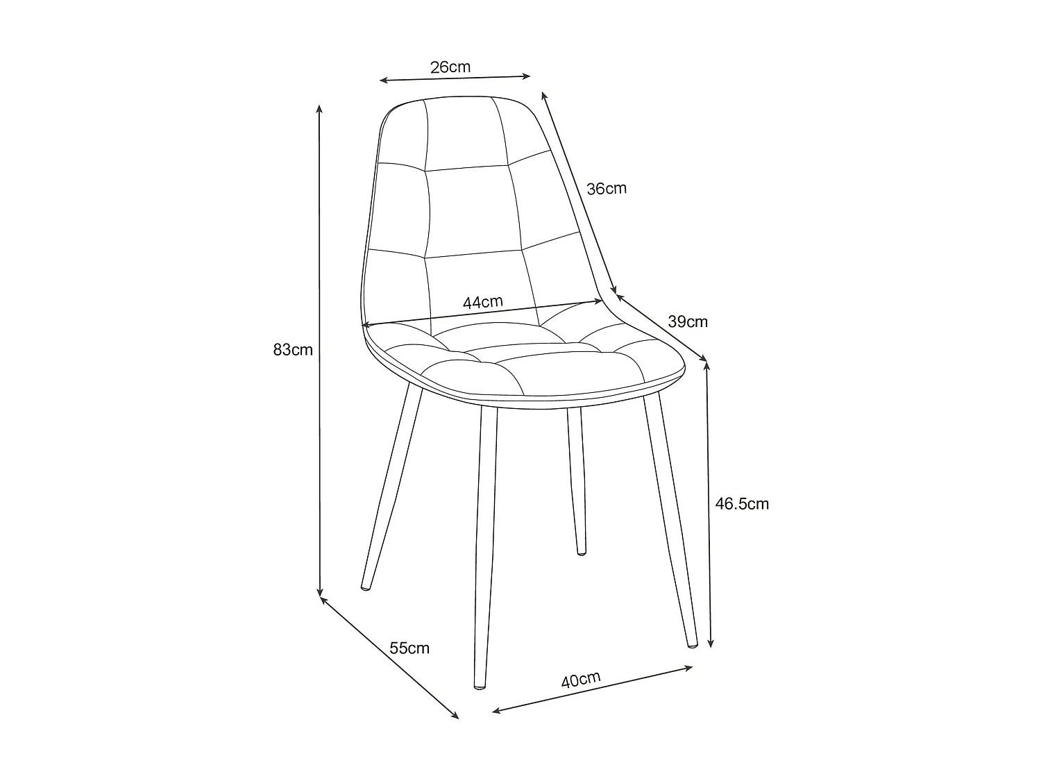 Lot de 2 chaises matelassées de salle à manger en velours AKORD SJ.1 Vert Bouteille
