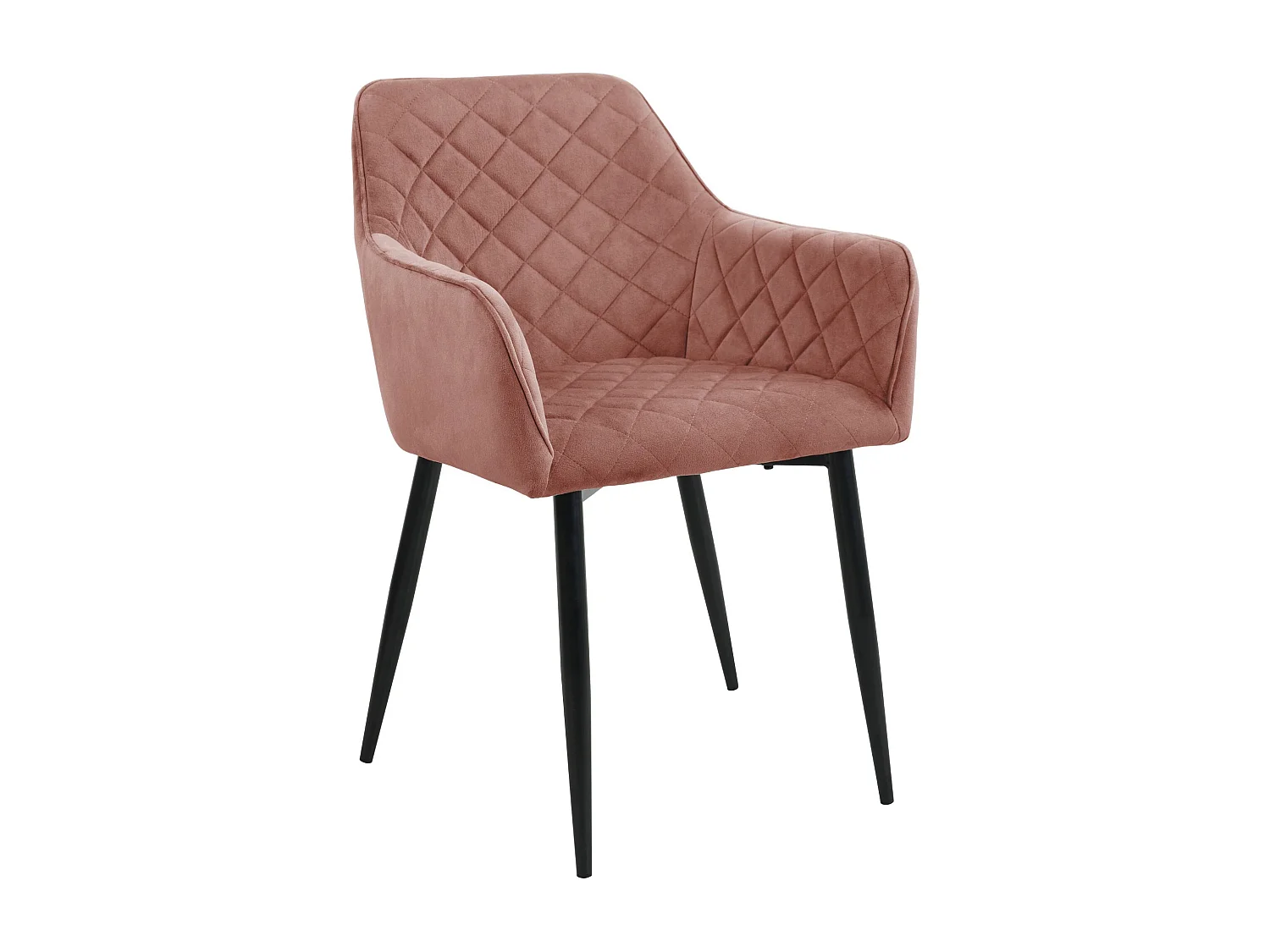 Lot de 2 Chaises matelassées de salle à manger en velours AKORD SJ.082 Rose