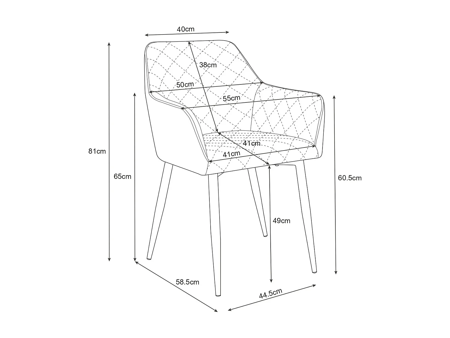 Lot de 2 Chaises matelassées de salle à manger en velours AKORD SJ.082 Rose