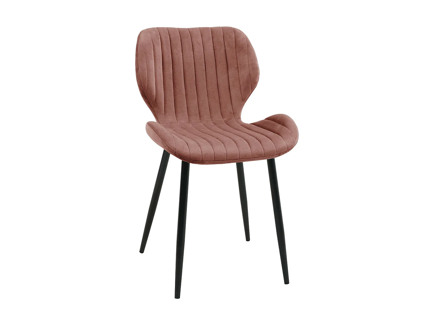 Lot de 4 chaises matelassées de salle à manger en velours AKORD SJ.17 Rose