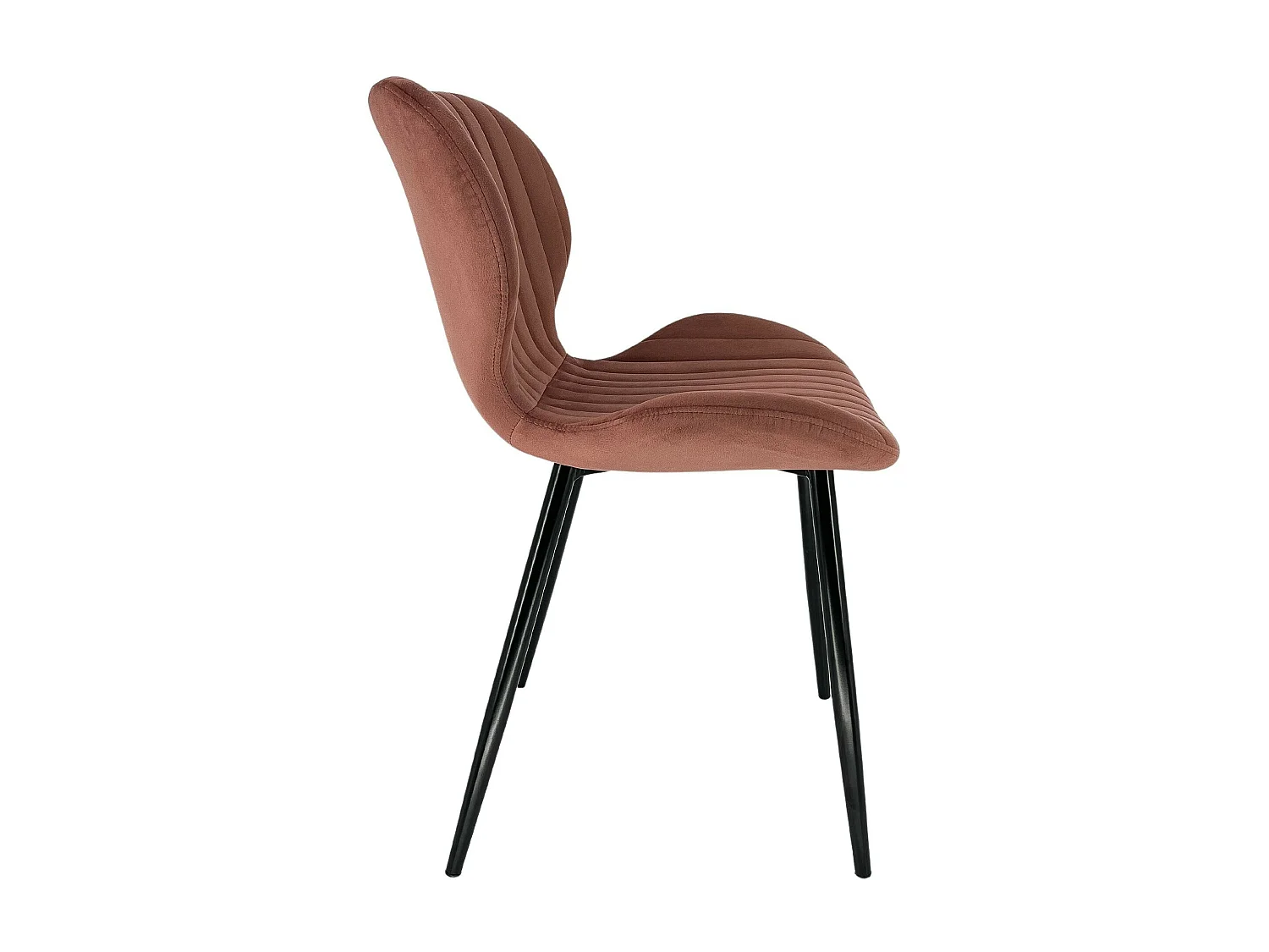Lot de 4 chaises matelassées de salle à manger en velours AKORD SJ.17 Rose