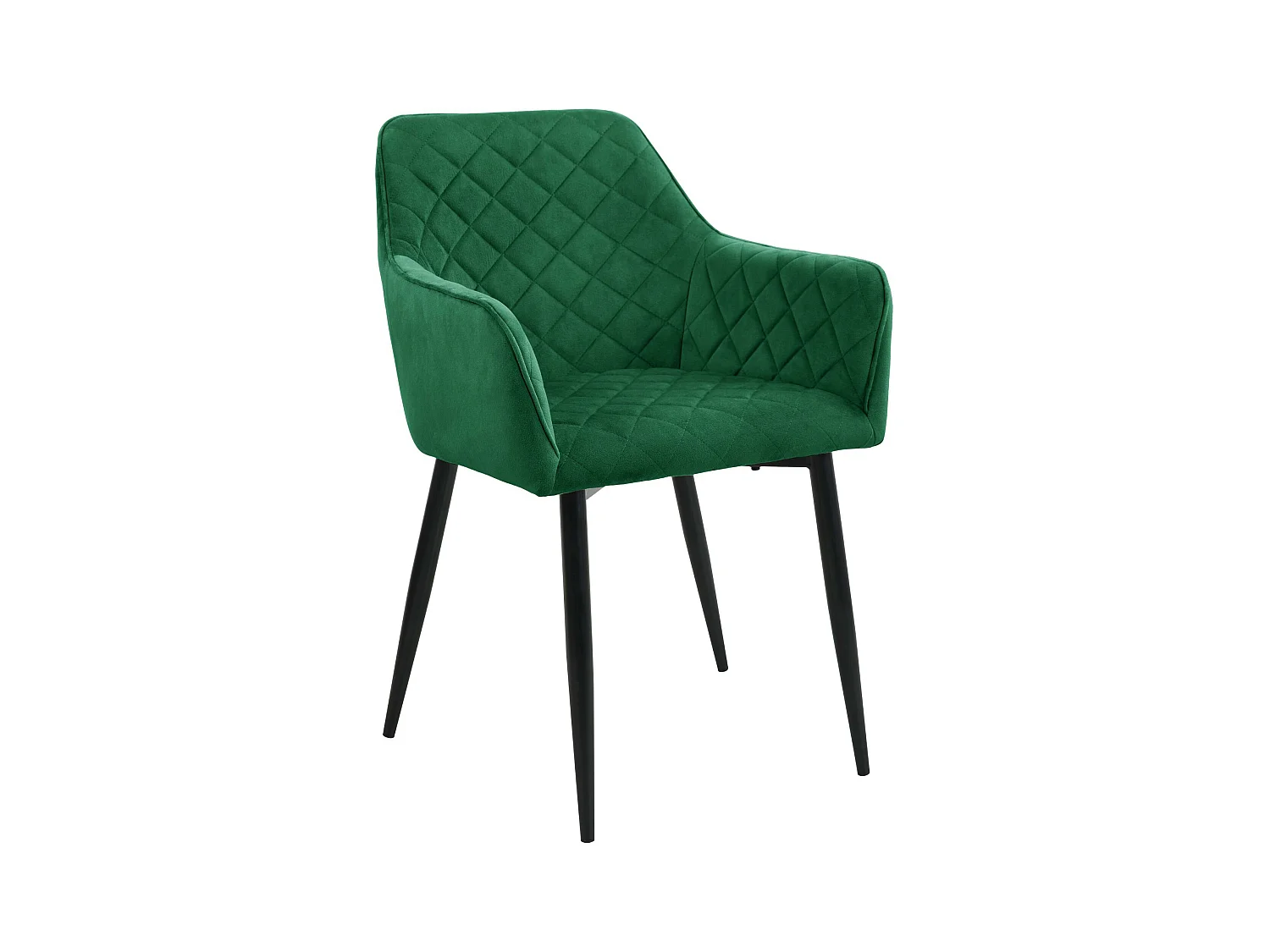 Esszimmerstühle mit Samt 2er Set AKORD SJ.082 Gepolsterter Gesteppter Stuhl aus Velours in Flaschengrün