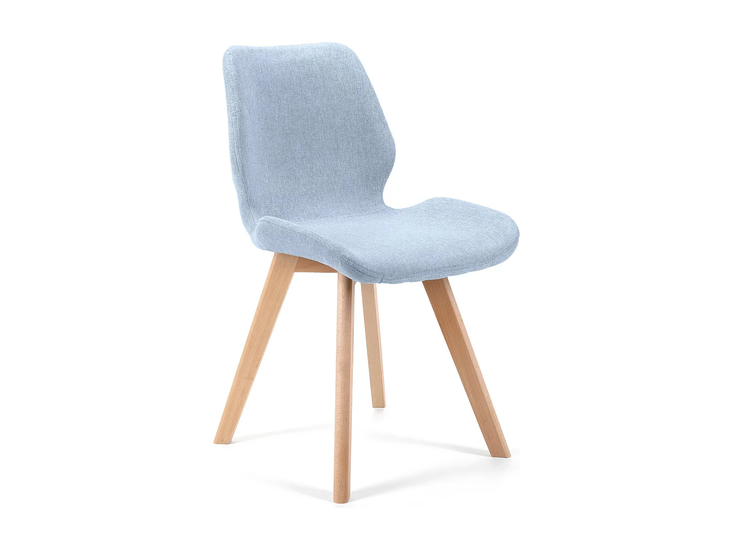 Blauwe Eetkamerstoel Set - Stof met Beukenhout Onderstel (4 stuks)