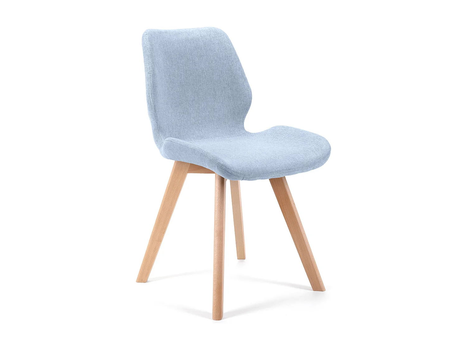 Blauwe Eetkamerstoel Set - Stof met Beukenhout Onderstel (4 stuks)