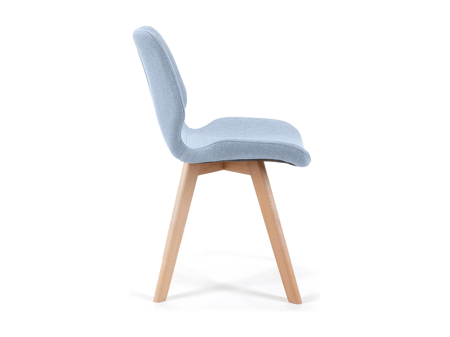 Blauwe Eetkamerstoel Set - Stof met Beukenhout Onderstel (4 stuks)