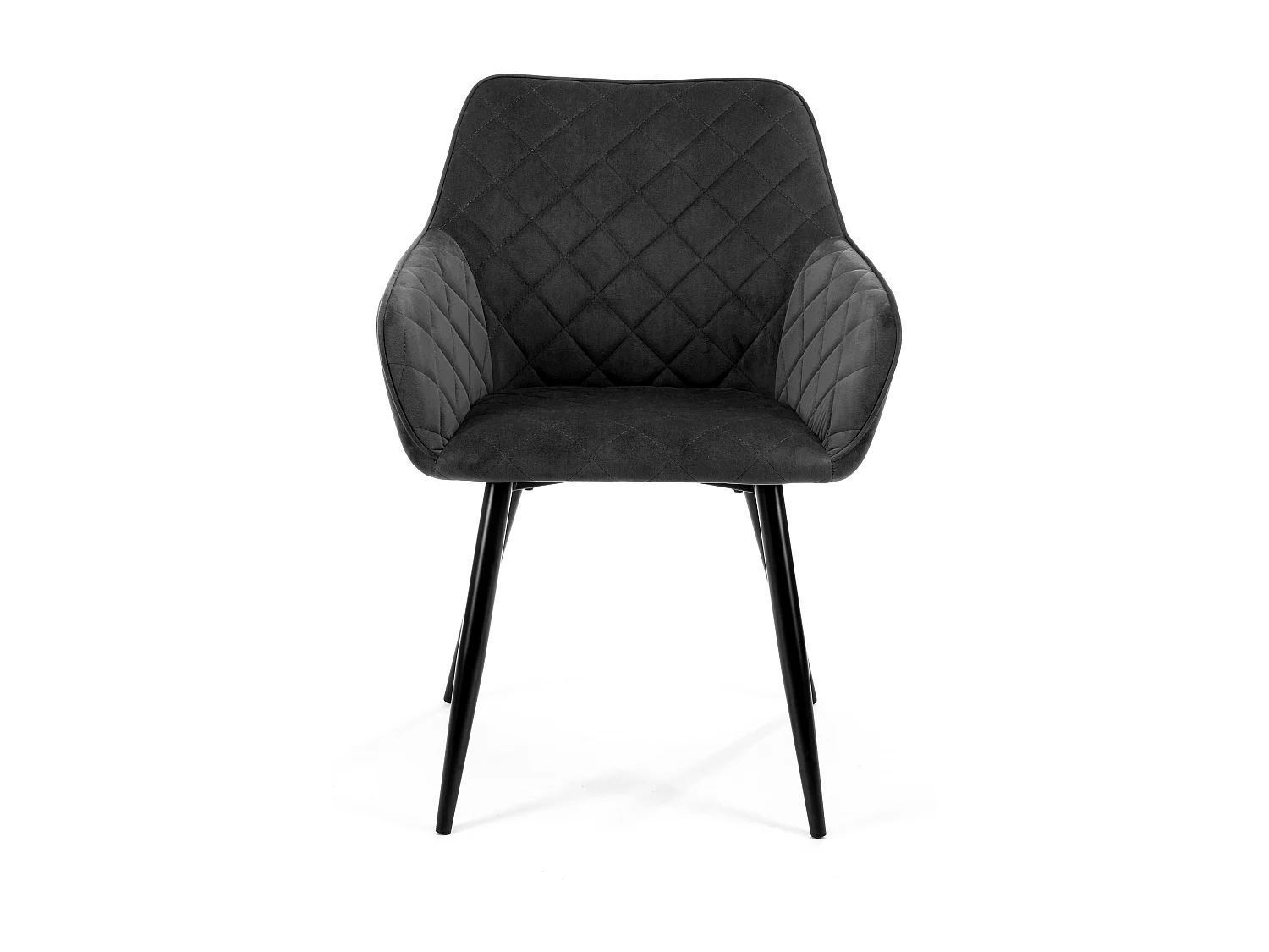 Lot de 2 Chaises matelassées de salle à manger en velours AKORD SJ.082 Noir