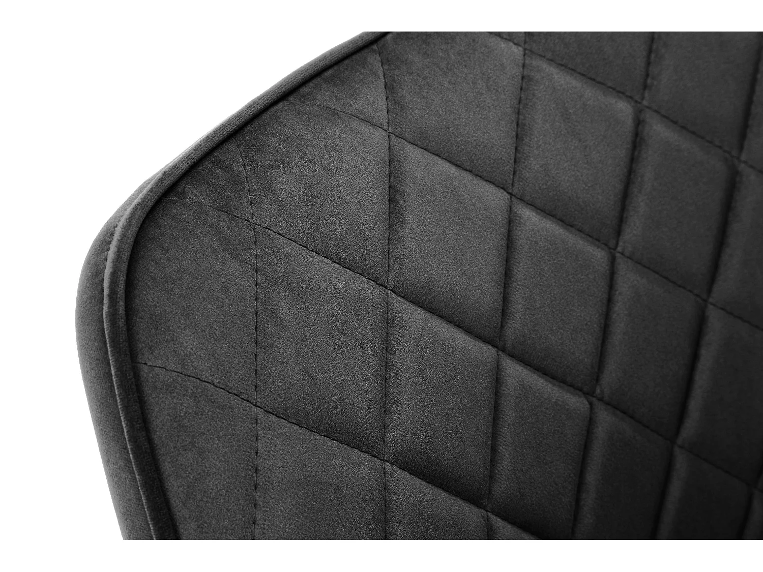 Lot de 2 Chaises matelassées de salle à manger en velours AKORD SJ.082 Noir