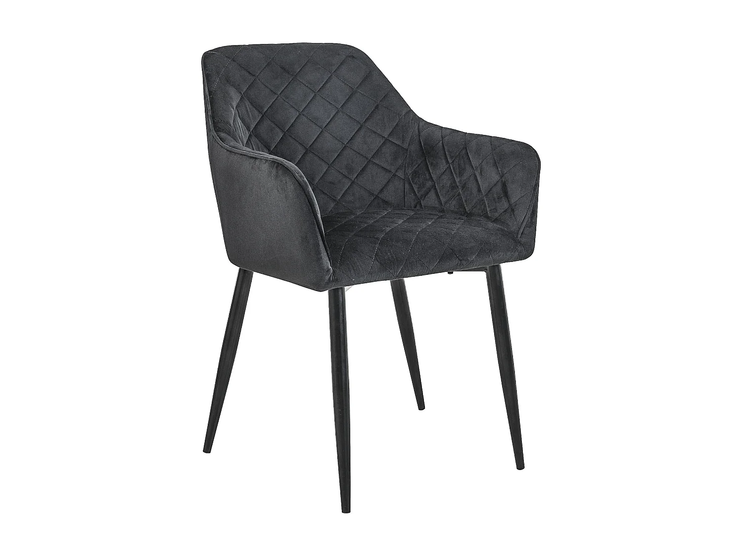 Lot de 2 Chaises matelassées de salle à manger en velours AKORD SJ.082 Noir
