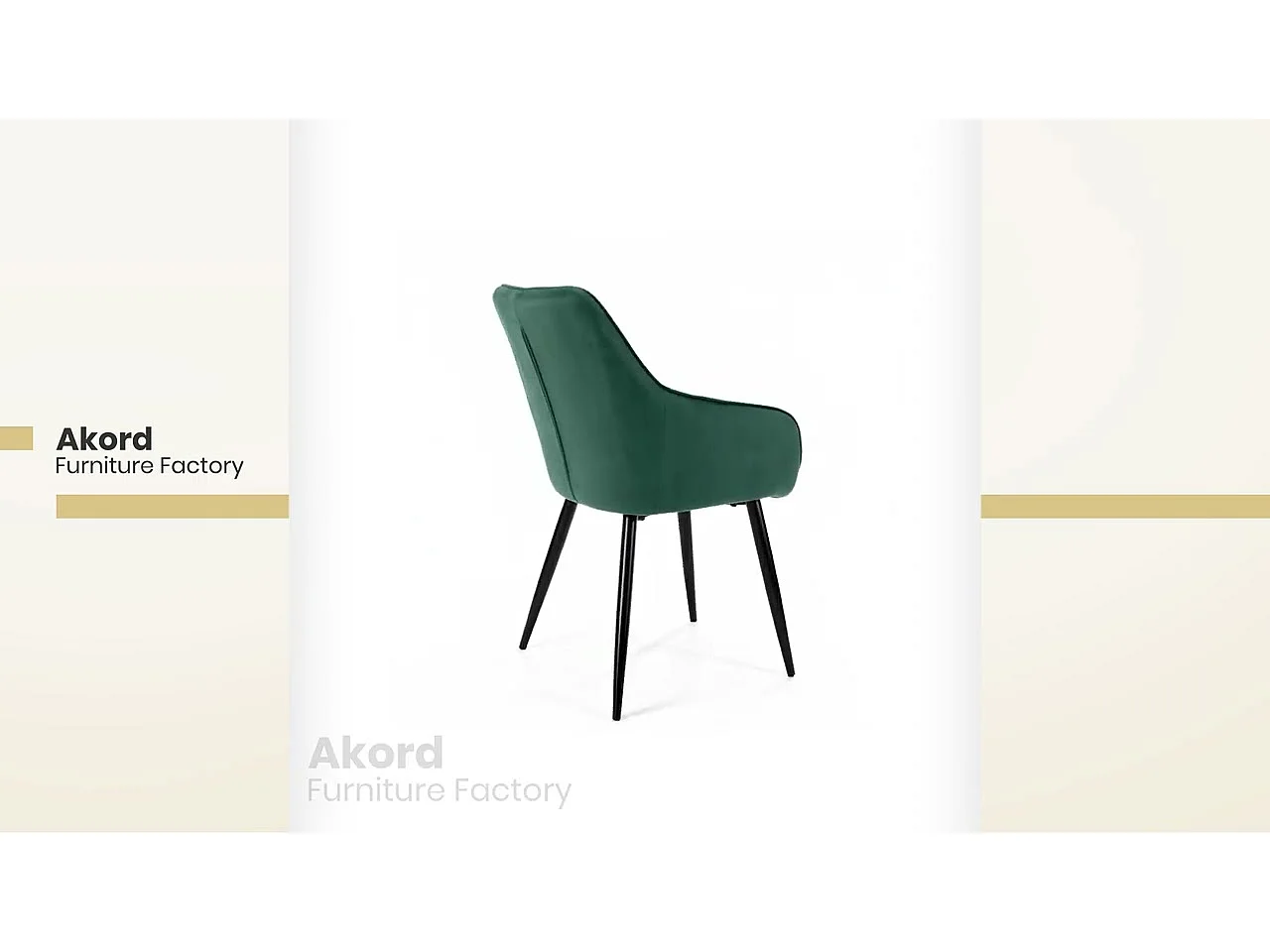 Lot de 2 Chaises matelassées de salle à manger en velours AKORD SJ.082 Noir