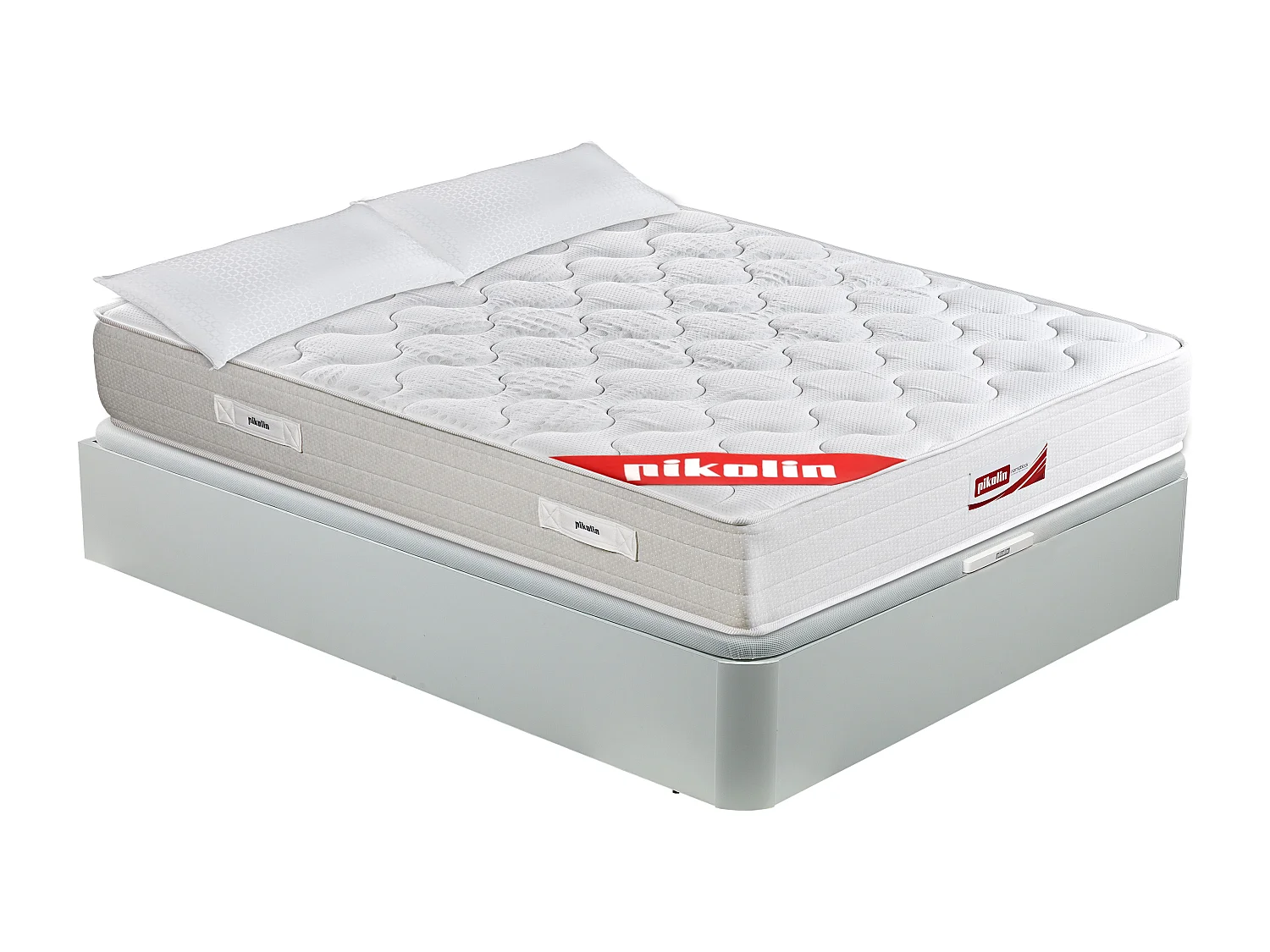Pack colchão de molas 26cm + Sommier Articulado PIKOLIN com arrumação branco e almofada. GRÁTIS: Entrega, montagem e remoção do antigo | 90 x 190 cm
