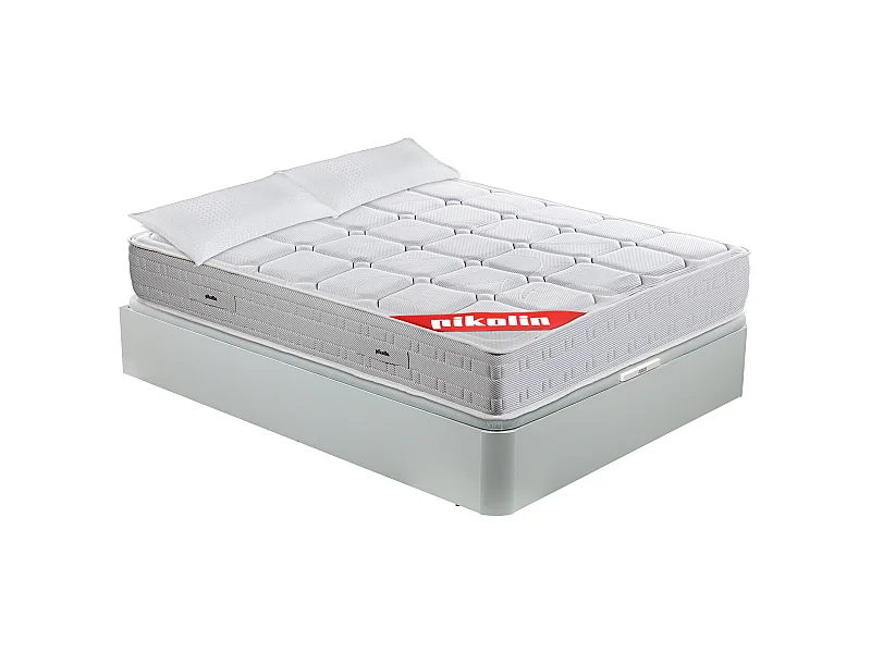 Colchón muelles ensacados 27cm, canapé abatible y almohada 150x190