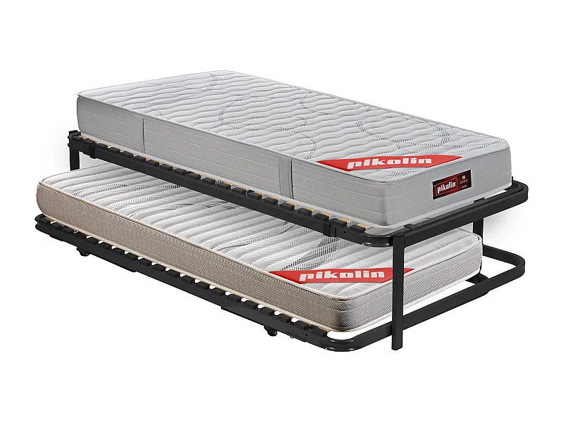 Colchón juvenil 22cm + colchoneta 16cm + somier multiláminas 90x190. Montagem Gratuita