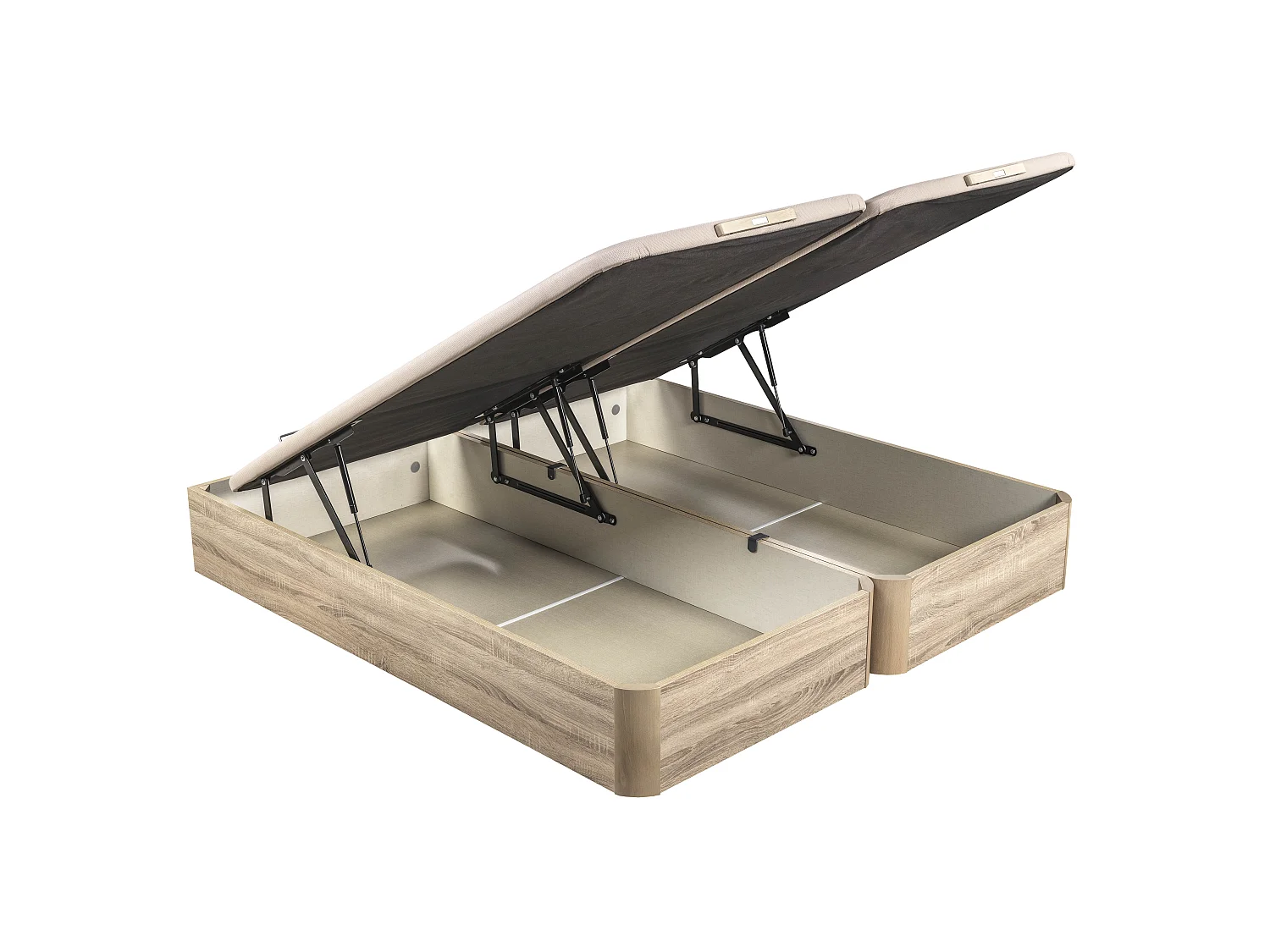 Colchón muelles ensacados 27cm, canapé abatible y almohada 135x190