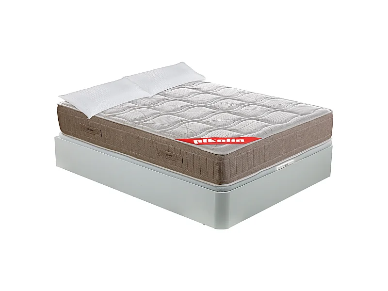 Colchón muelles Normablock 31cm, canapé abatible y almohadas 150x190